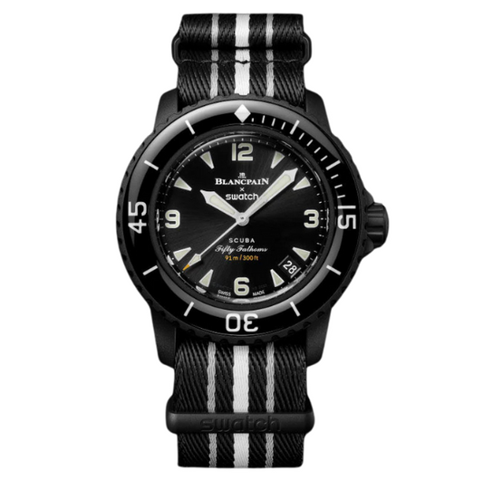Blancpain x Swatch Scuba Fifty Fathoms Ocean of Storms SO35B400