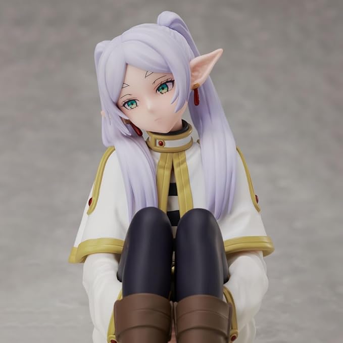 Anime Frieren Action Figure,Frieren Figure,Classic Sitting Leg-Hold Action Model Statue Figurine PVC Manga Character Desktop Decoration Collector Gifts,11cm/4.3in