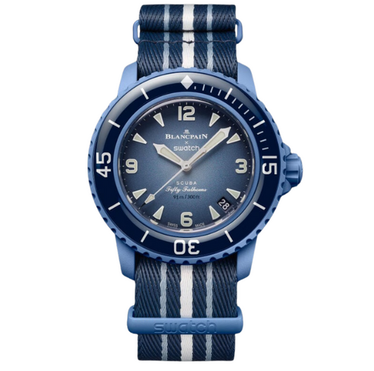 Blancpain x Swatch Scuba Fifty Fathoms Atlantic Ocean SO35A100 Blue